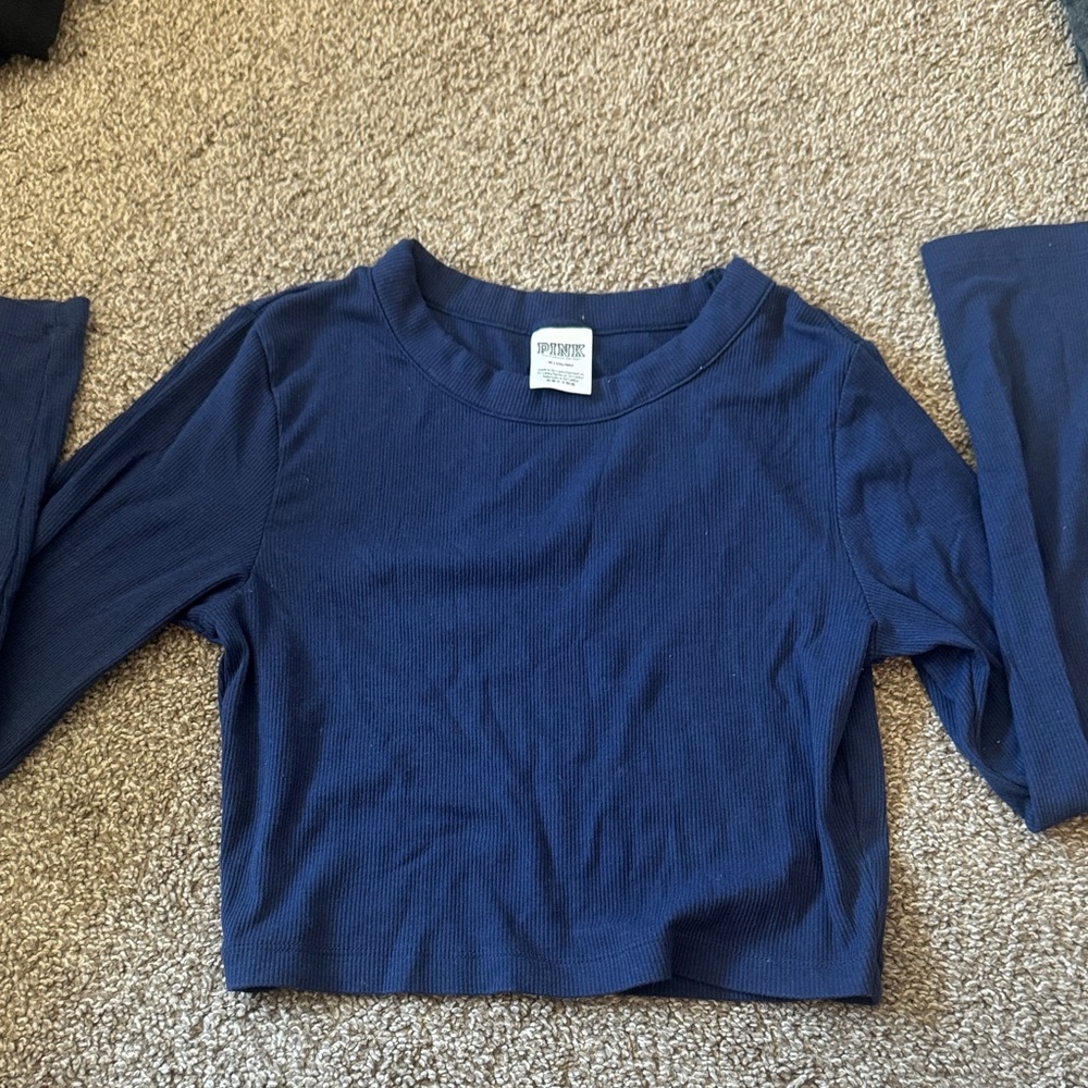 PINK Victoria's Secret Navy Blue Crop Top